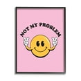 thumbnail image 1 of Stupell Industries Not My Problem Retro Smiley Typography Painting Black Framed Art Print Wall Art, 11 x 14, 1 of 9