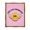 thumbnail image 1 of Stupell Industries Not My Problem Retro Smiley Typography Painting Gold Floater Framed Canvas Art Print Wall Art, 17 x 21, 1 of 10