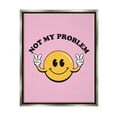 thumbnail image 1 of Stupell Industries Not My Problem Retro Smiley Typography Painting Gray Floater Framed Canvas Art Print Wall Art, 17 x 21, 1 of 10