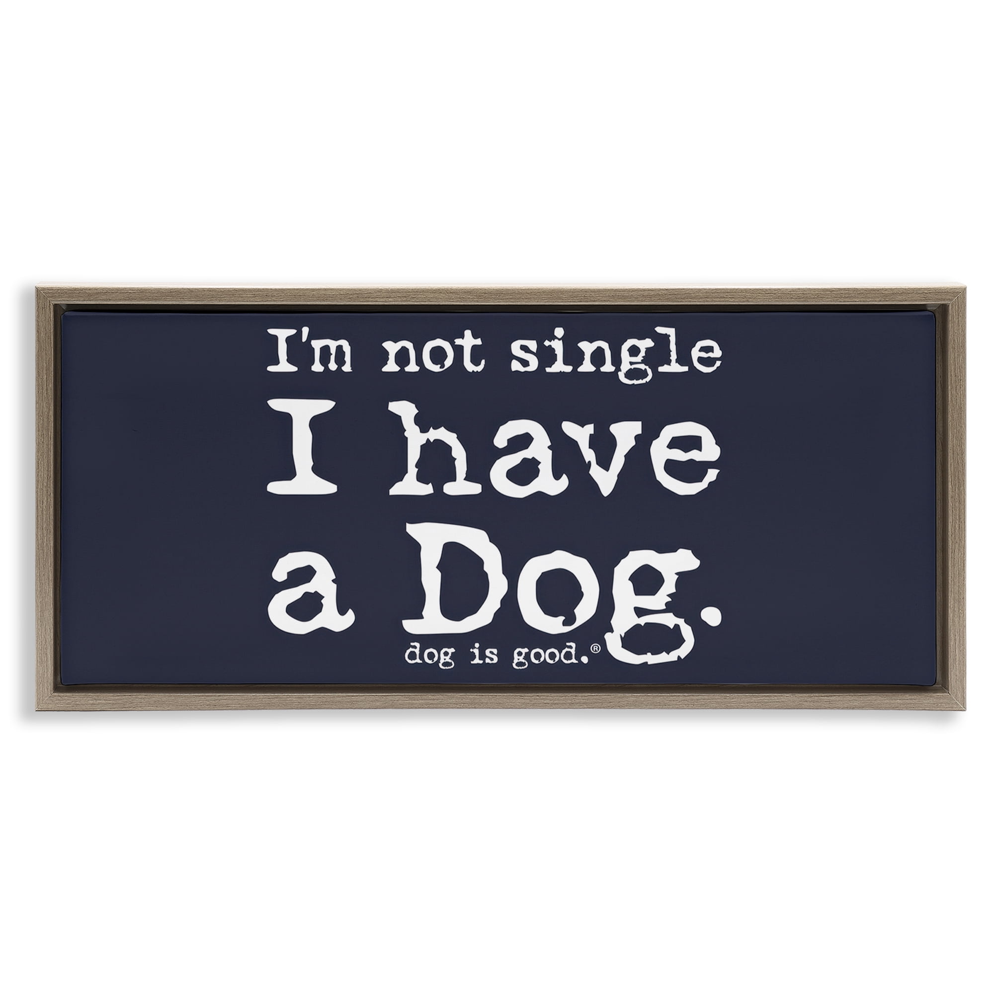Stupell Industries Not Single Have a Dog Animals Painting Brown Floater Framed Canvas Art Print Wall Art, 31 x 14