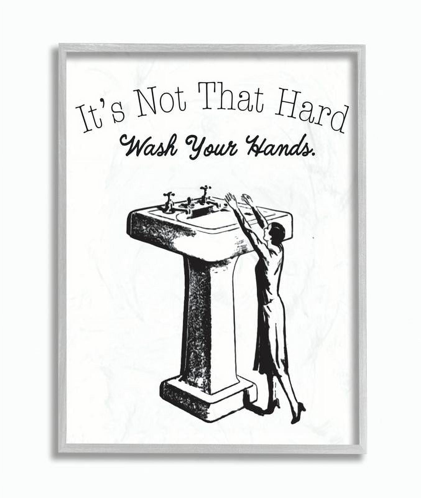 Stupell Industries Not That Hard Bathroom Funny Word Design Framed Wall Art by The Saturday Evening Post