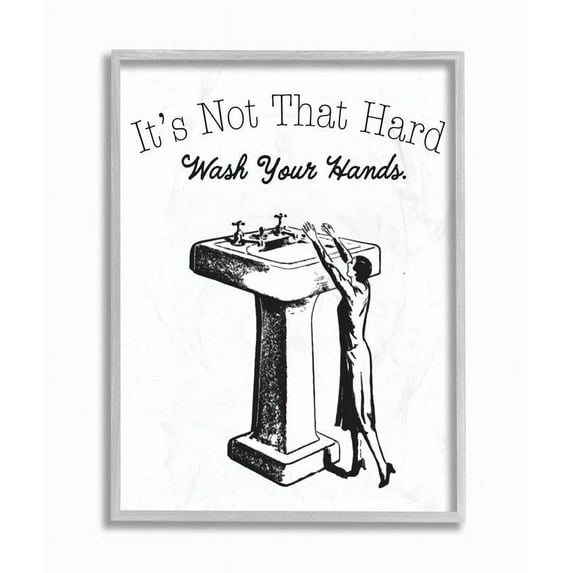 Stupell Industries Not That Hard Bathroom Funny Word Design Framed Wall Art by The Saturday Evening Post