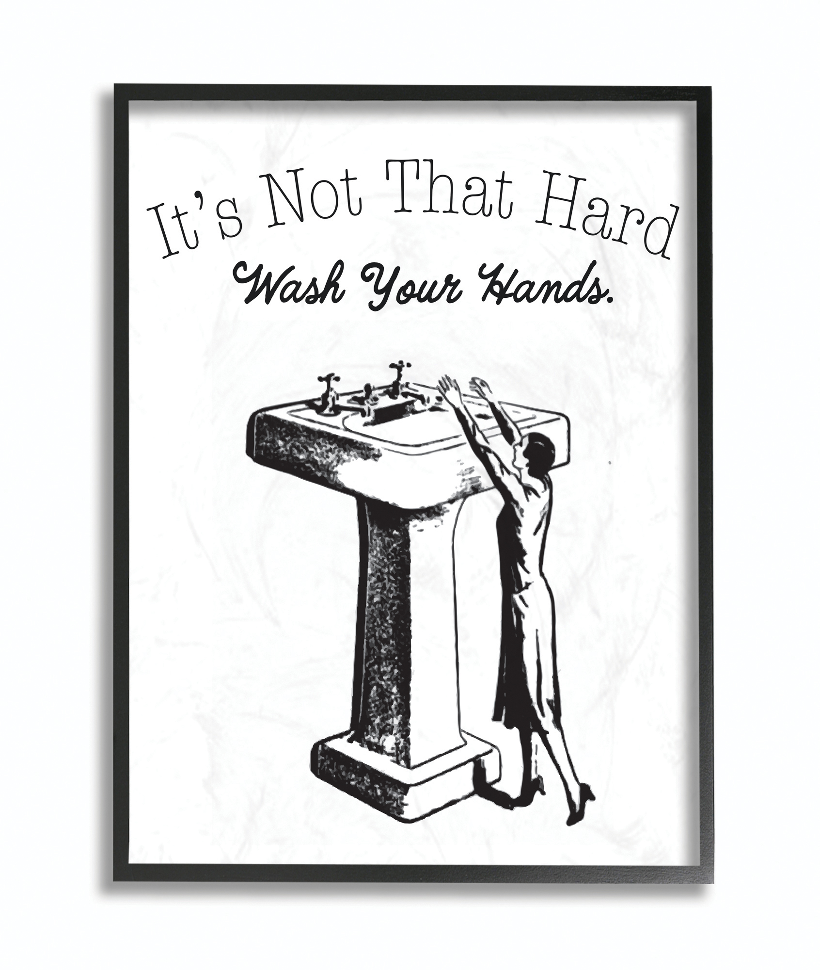 Stupell Industries Not That Hard Bathroom Funny Word Design Framed Wall Art by The Saturday Evening Post