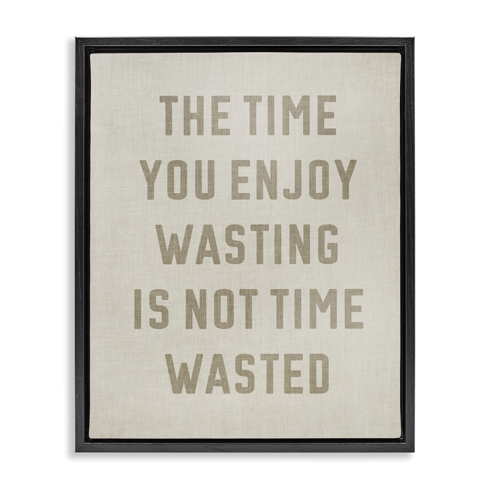 Stupell Industries Not Time Wasted Phrase Text & Numbers Painting Black Floater Framed Canvas Art Print Wall Art, 17 x 21