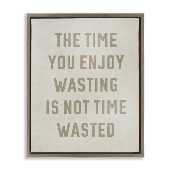 Stupell Industries Not Time Wasted Phrase Text & Numbers Painting Brown Floater Framed Canvas Art Print Wall Art, 17 x 21