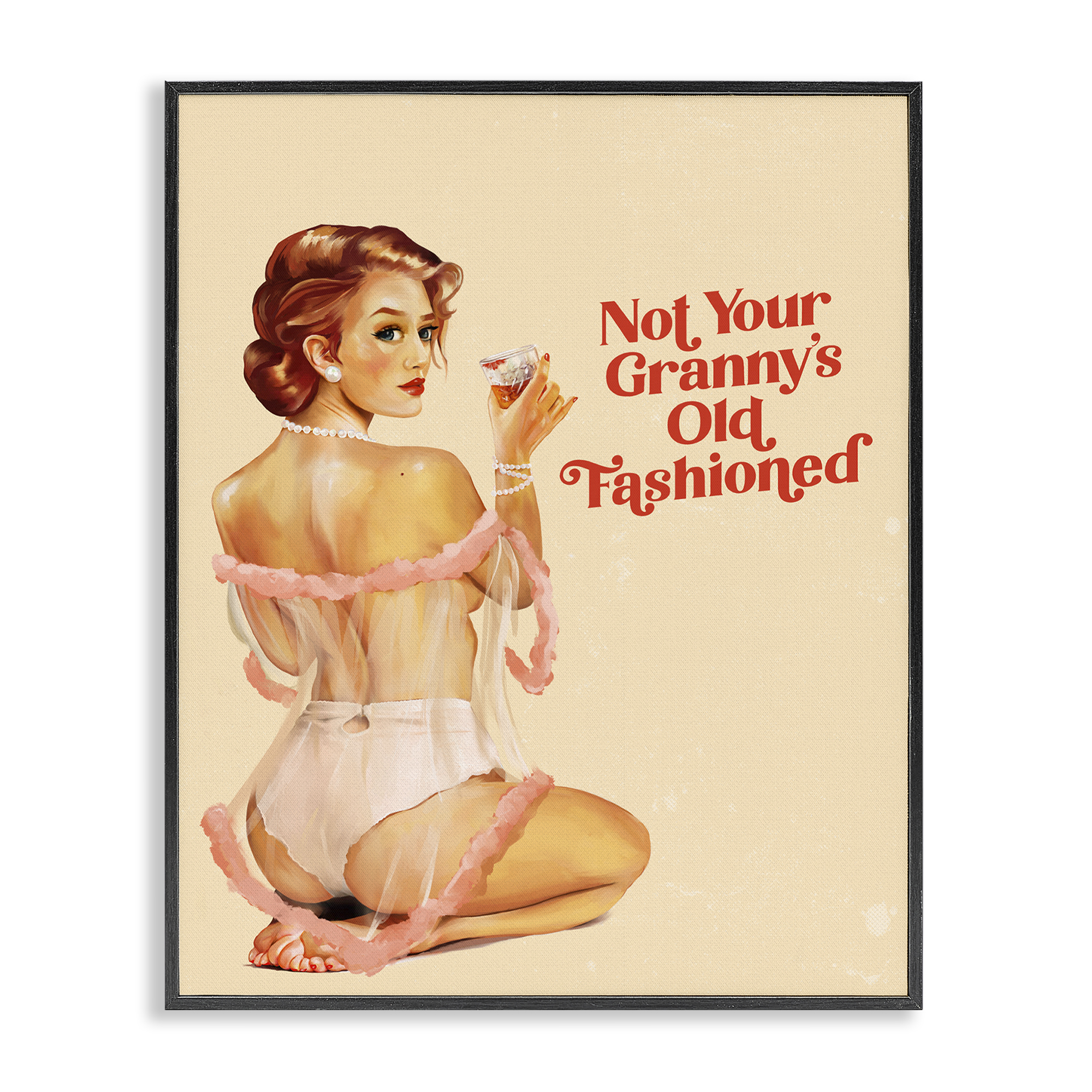 Stupell Industries Not Your Granny's Old Fashioned People Painting Black Framed Art Print Wall Art, 16 x 20