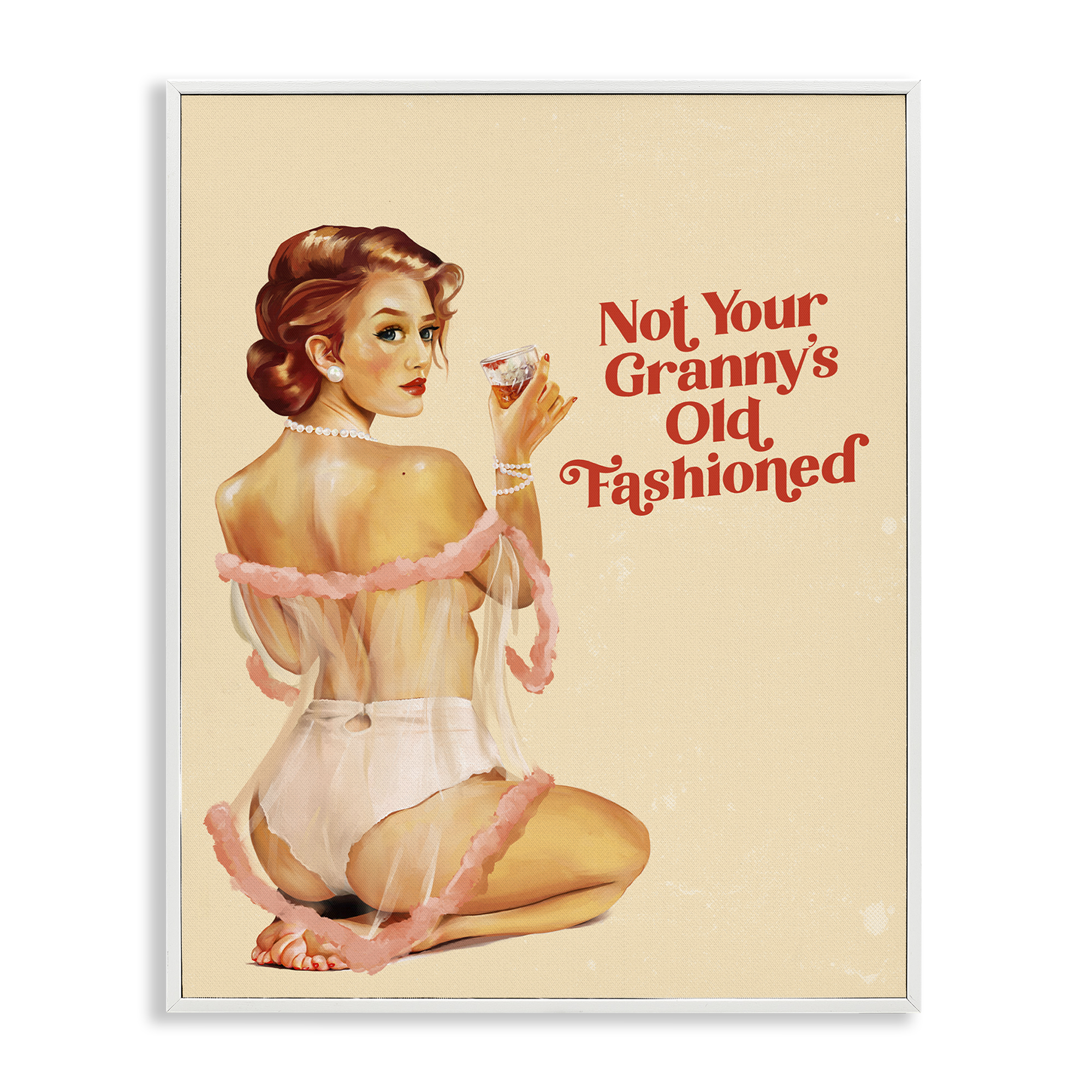 Stupell Industries Not Your Granny's Old Fashioned People Painting White Framed Art Print Wall Art, 11 x 14