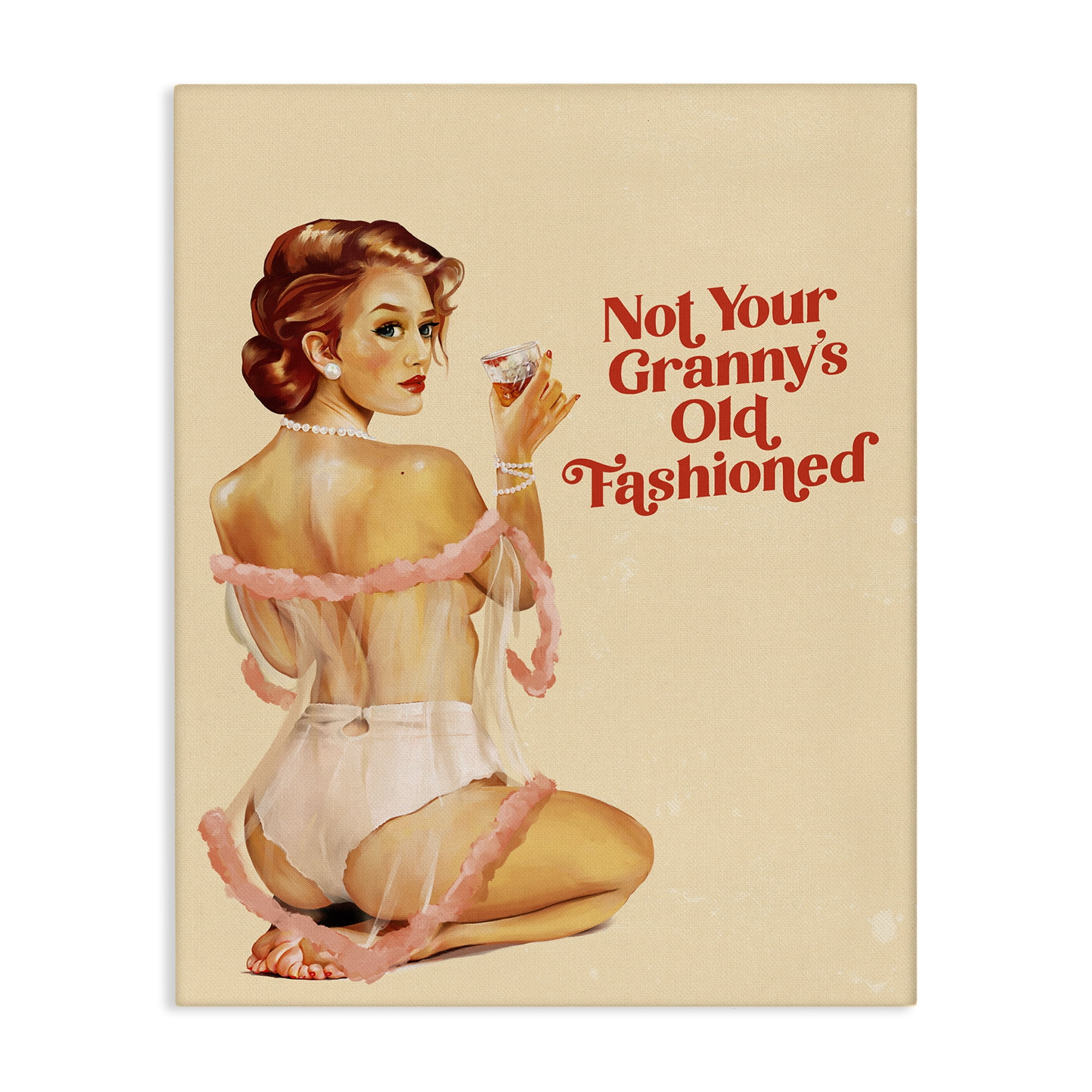 Stupell Industries Not Your Granny's Old Fashioned People Painting Wrapped Canvas Art Print Wall Art, 24 x 30