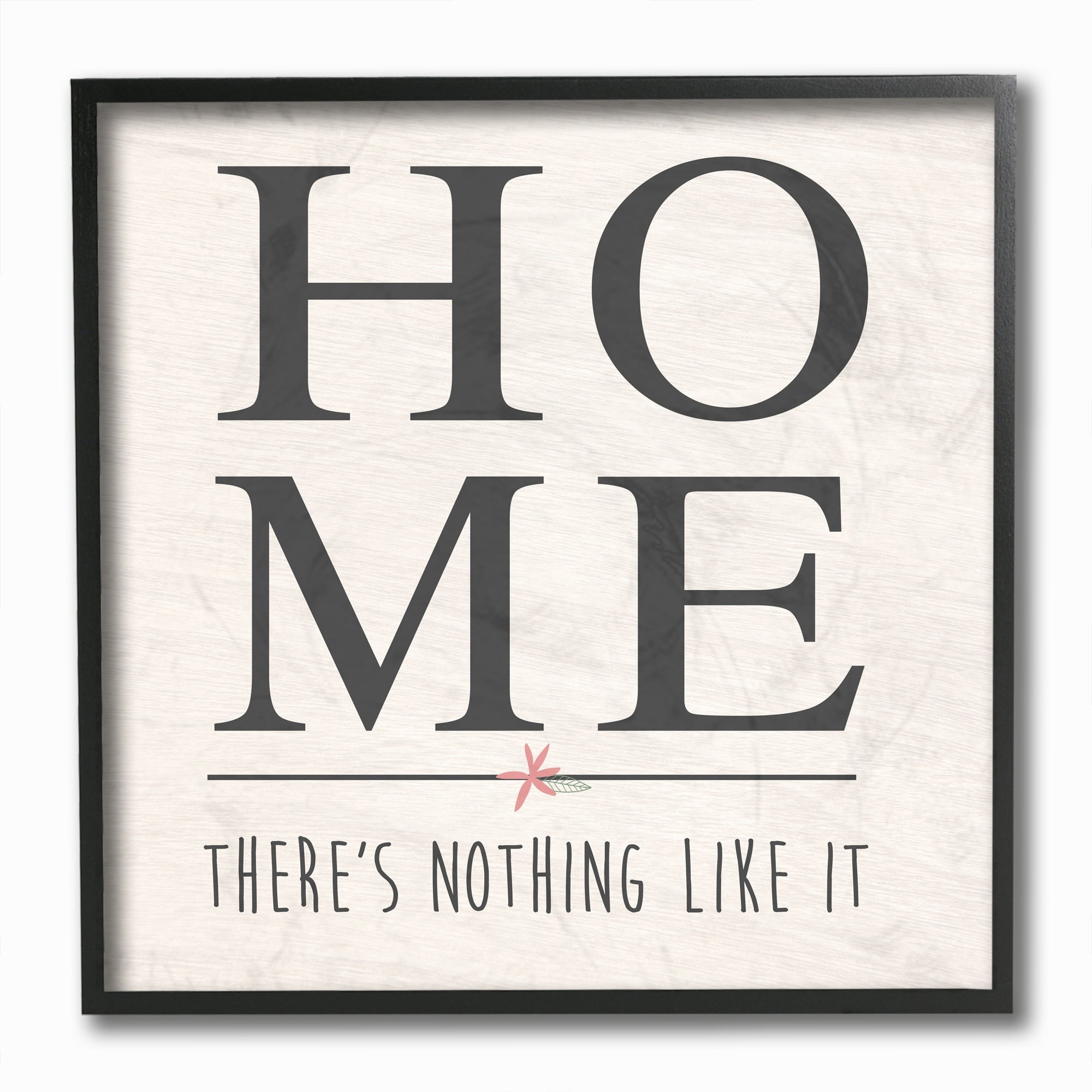 Stupell Industries Nothing Like Home Phrase Cottage Family Sign Framed Wall Art Design by Anna Quach, 12" x 12", Black Framed
