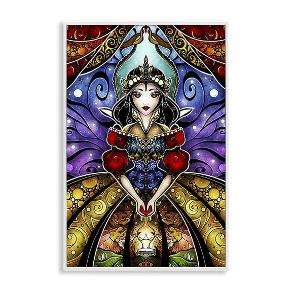 Stupell Industries Nouveau Princess Portrait People Painting White Framed Art Print Wall Art, 20 x 30