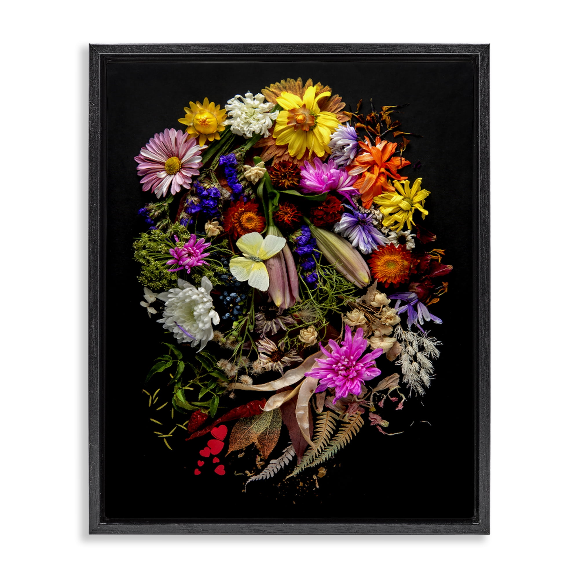 Stupell Industries November Flower Arrangement Black Framed Floater Canvas Wall Art, design by Carl Kravats
