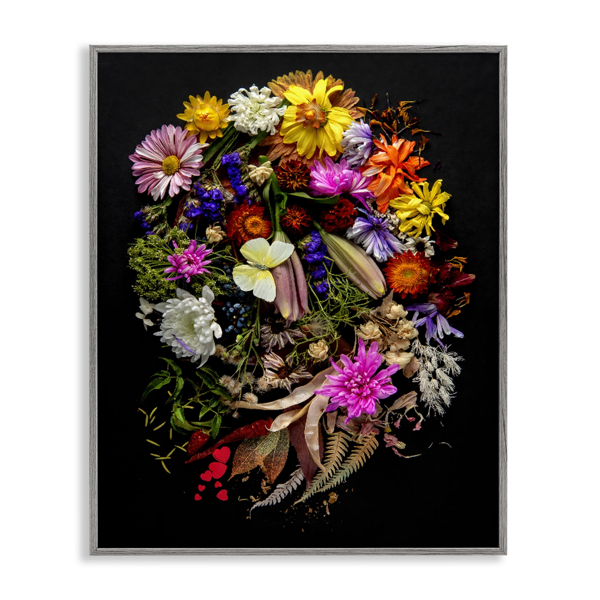Stupell Industries November Flower Arrangement Gray Framed Giclee Art, design by Carl Kravats