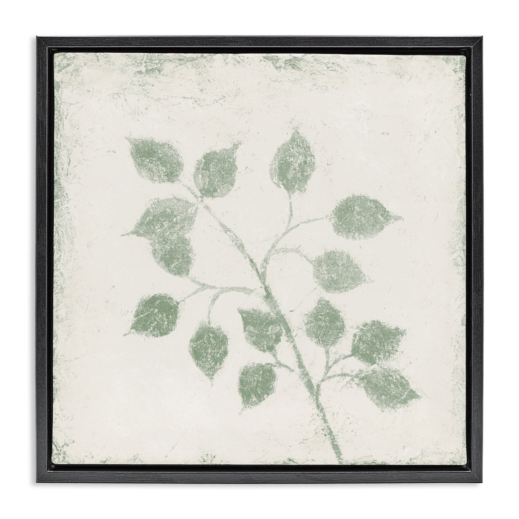 Stupell Industries November Leaves Plant Sprig Black Framed Floater Canvas Wall Art, design by Michael Marcon