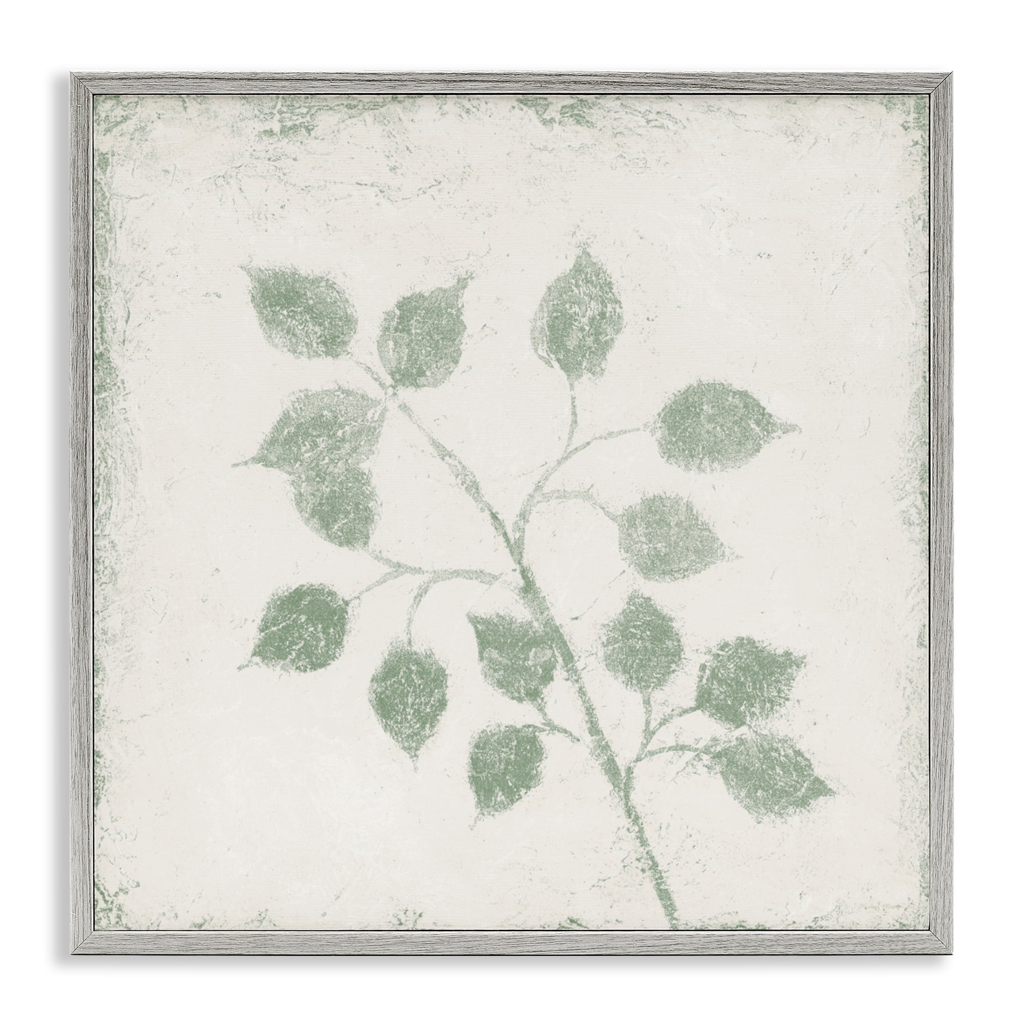 Stupell Industries November Leaves Plant Sprig Gray Framed Giclee Art, design by Michael Marcon