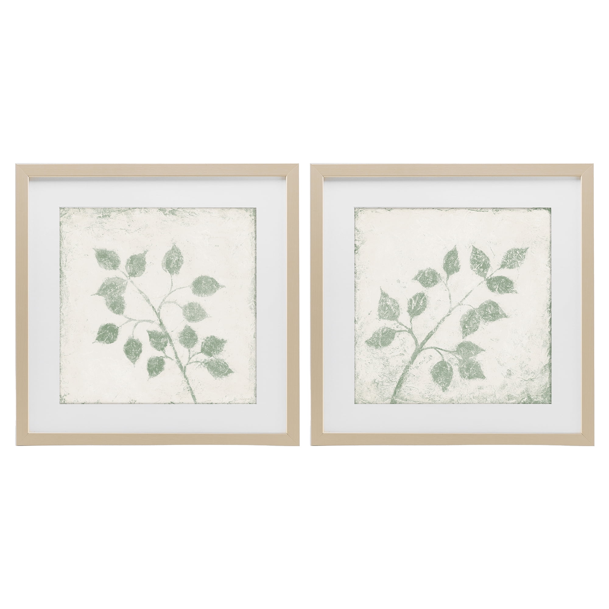 Stupell Industries November Leaves Soft Plants 2 Piece Birch Framed Print Under Glass Set, design by Michael Marcon