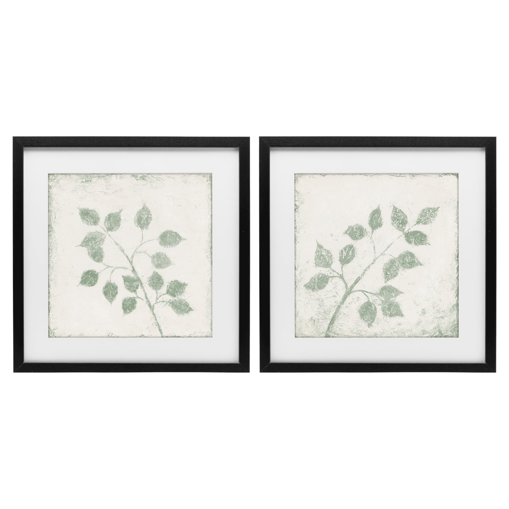 Stupell Industries November Leaves Soft Plants 2 Piece Black Framed Print Under Glass Set, design by Michael Marcon