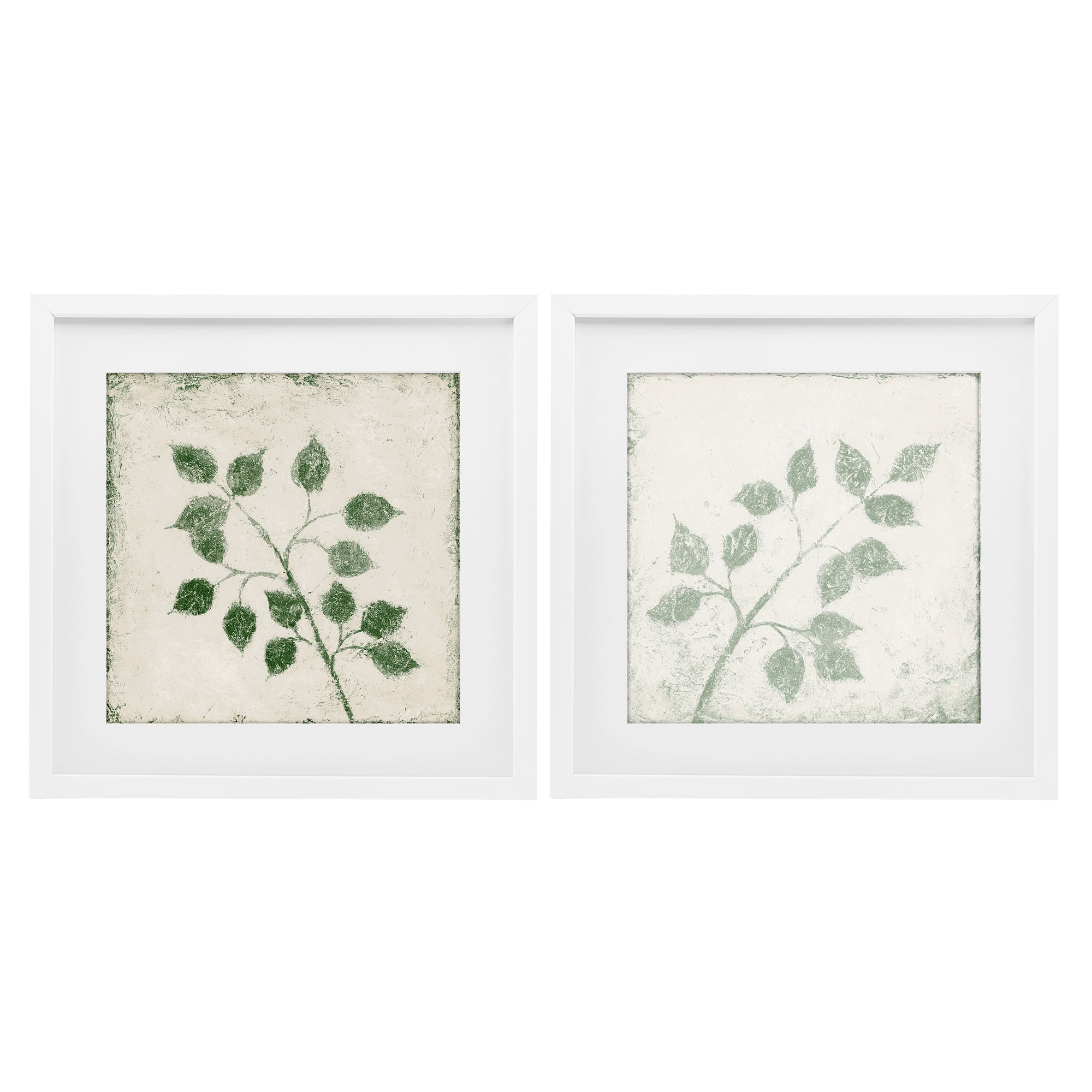 Stupell Industries November Leaves Soft Plants 2 Piece White Framed Print Under Glass Set, design by Michael Marcon