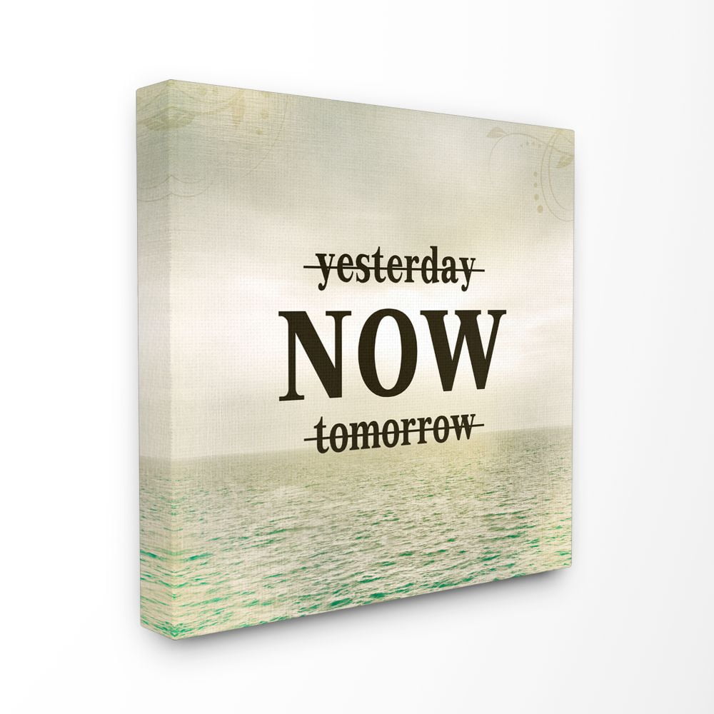 Stupell Industries Now Inspirational Word Ocean Beach Design Canvas Wall Art by Kimberly Allen
