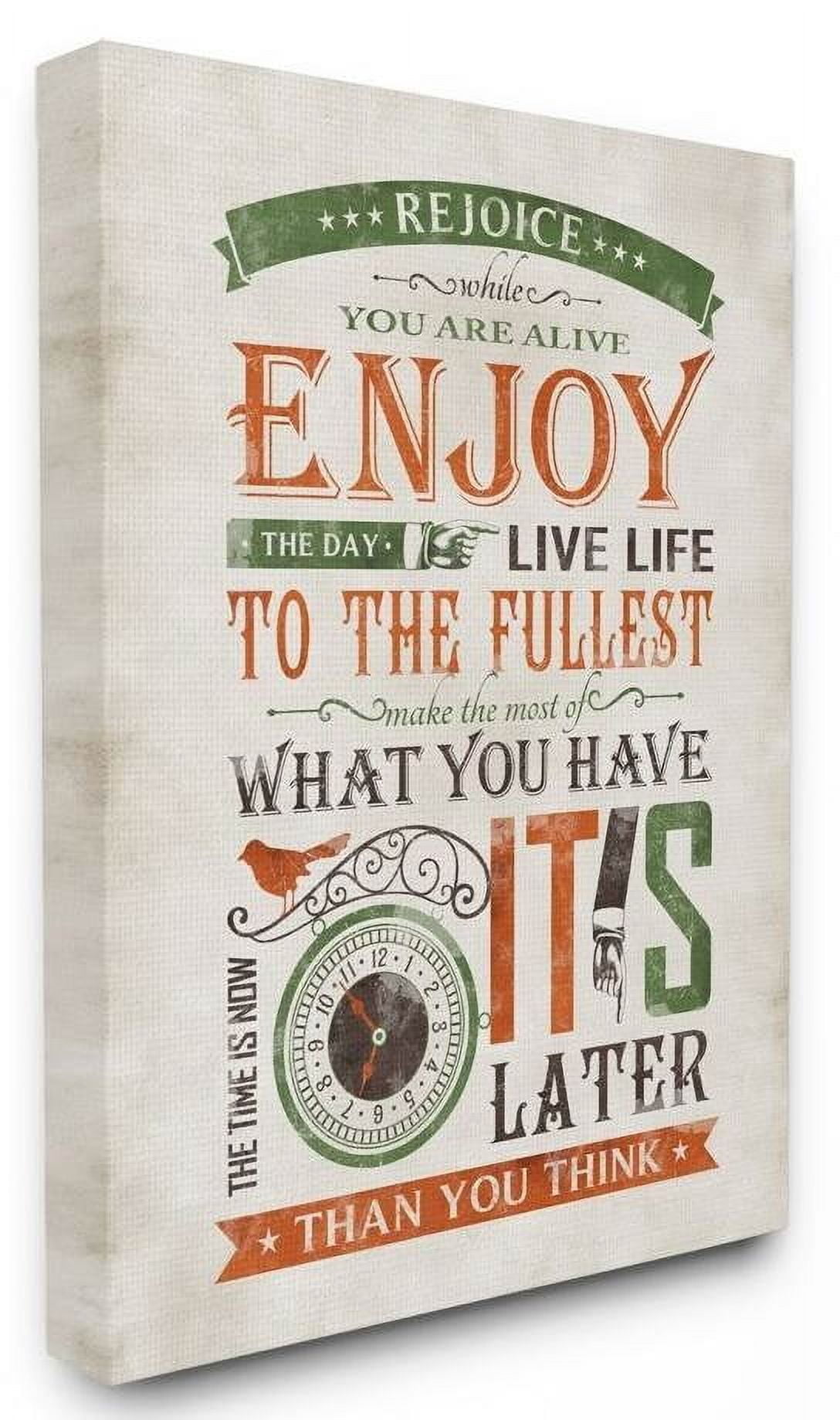 Stupell Industries Now Is The Time Inspirational Word Design Canvas Wall Art by Ester Kay