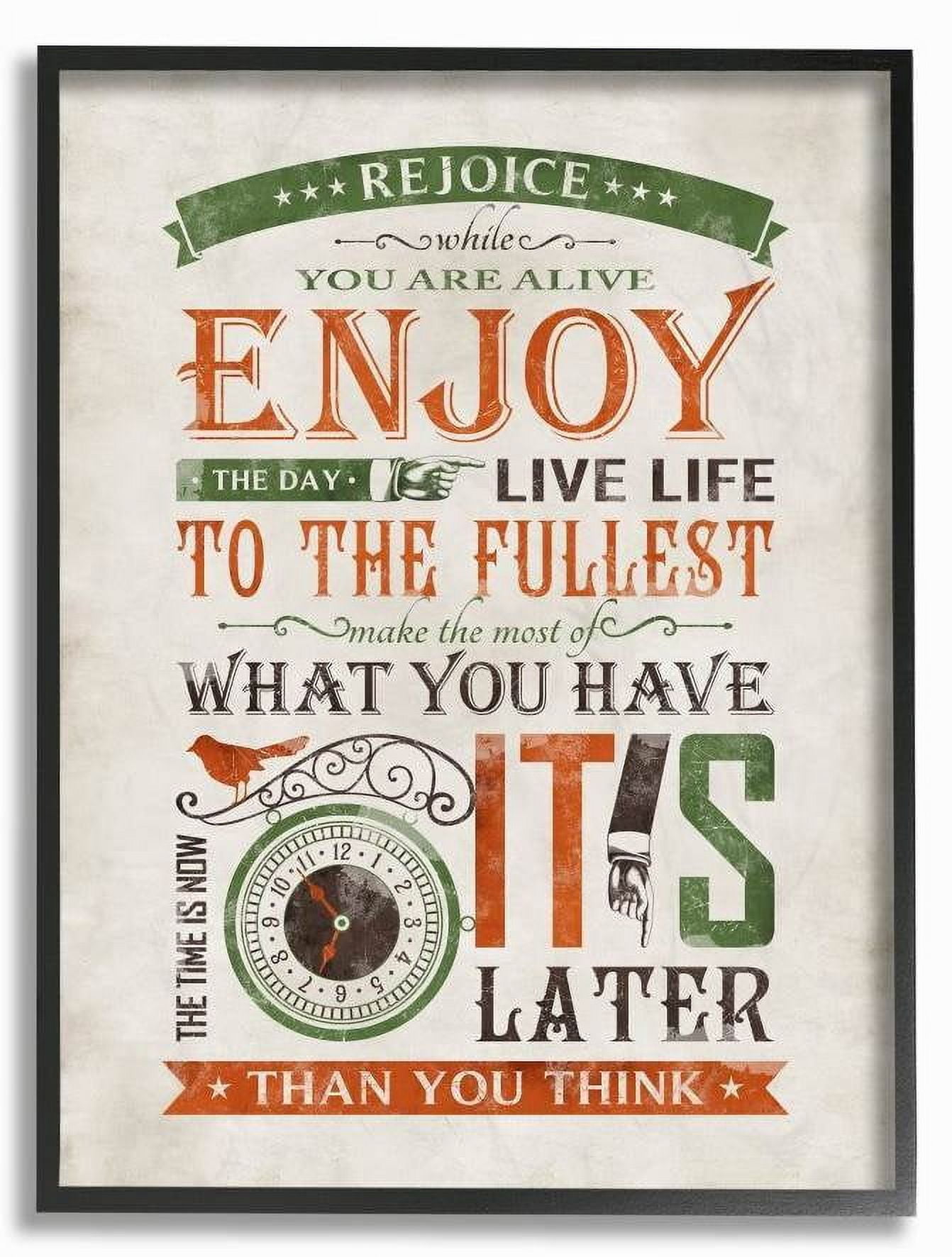 Stupell Industries Now Is The Time Inspirational Word Design Framed Wall Art by Ester Kay