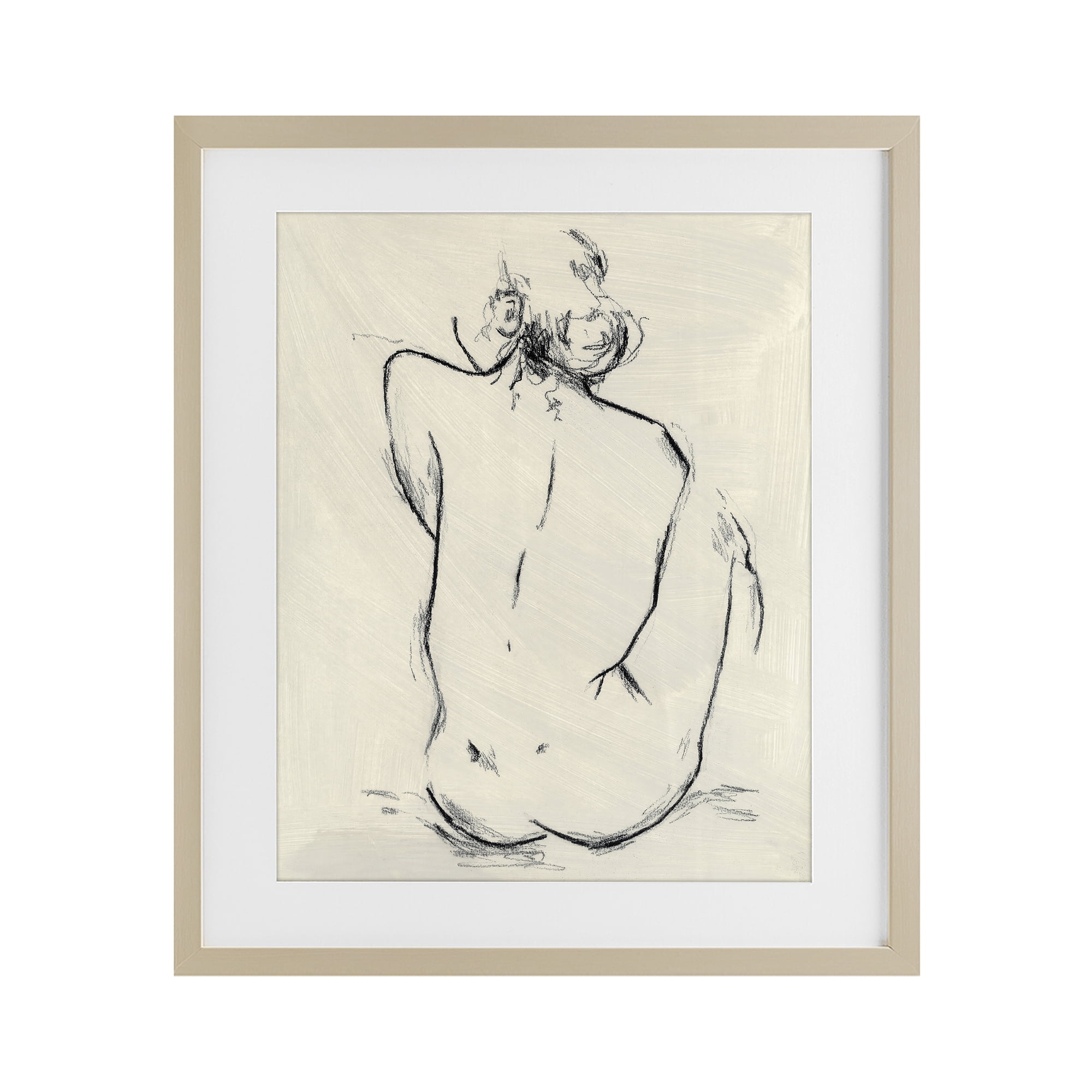 Stupell Industries Nude Sitting Study Birch Framed Print Under Glass, design by Chloe Elliot
