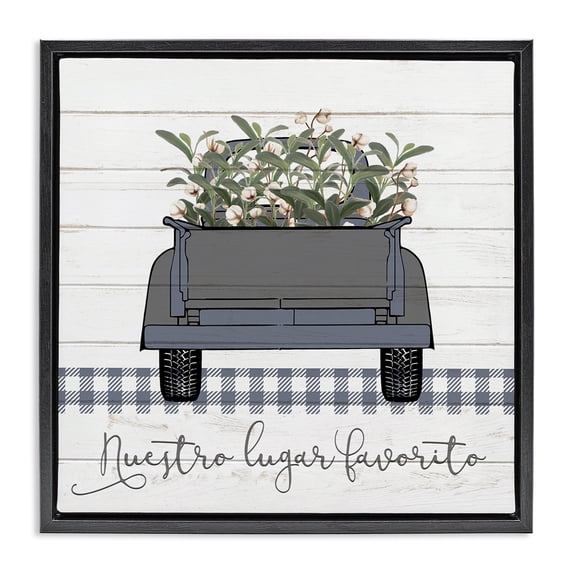 Stupell Industries French Country Black Floating Frame Canvas Art, 18 x 18, by Kim Allen