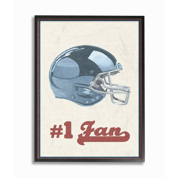 Stupell Number 1 Football Fan Framed Giclee Texture Art 16 x 20