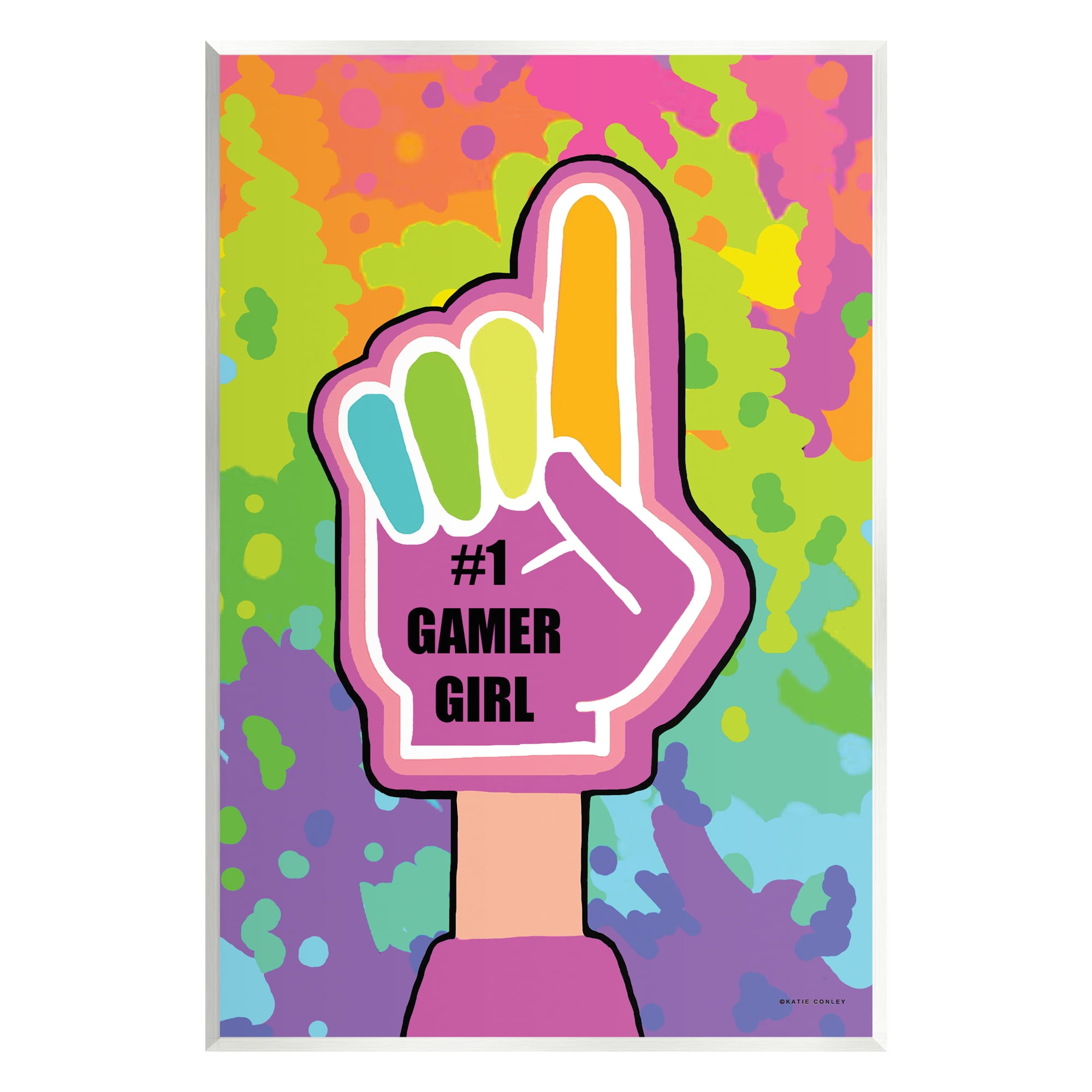 Stupell Industries Number 1 Gamer Girl Typography Painting Unframed Art Print Wall Art, 13 x 19