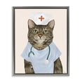 thumbnail image 1 of Stupell Industries Nurse Doctor Cat Animals & Insects Painting Gray Floater Framed Canvas Art Print Wall Art, 25 x 31, 1 of 10