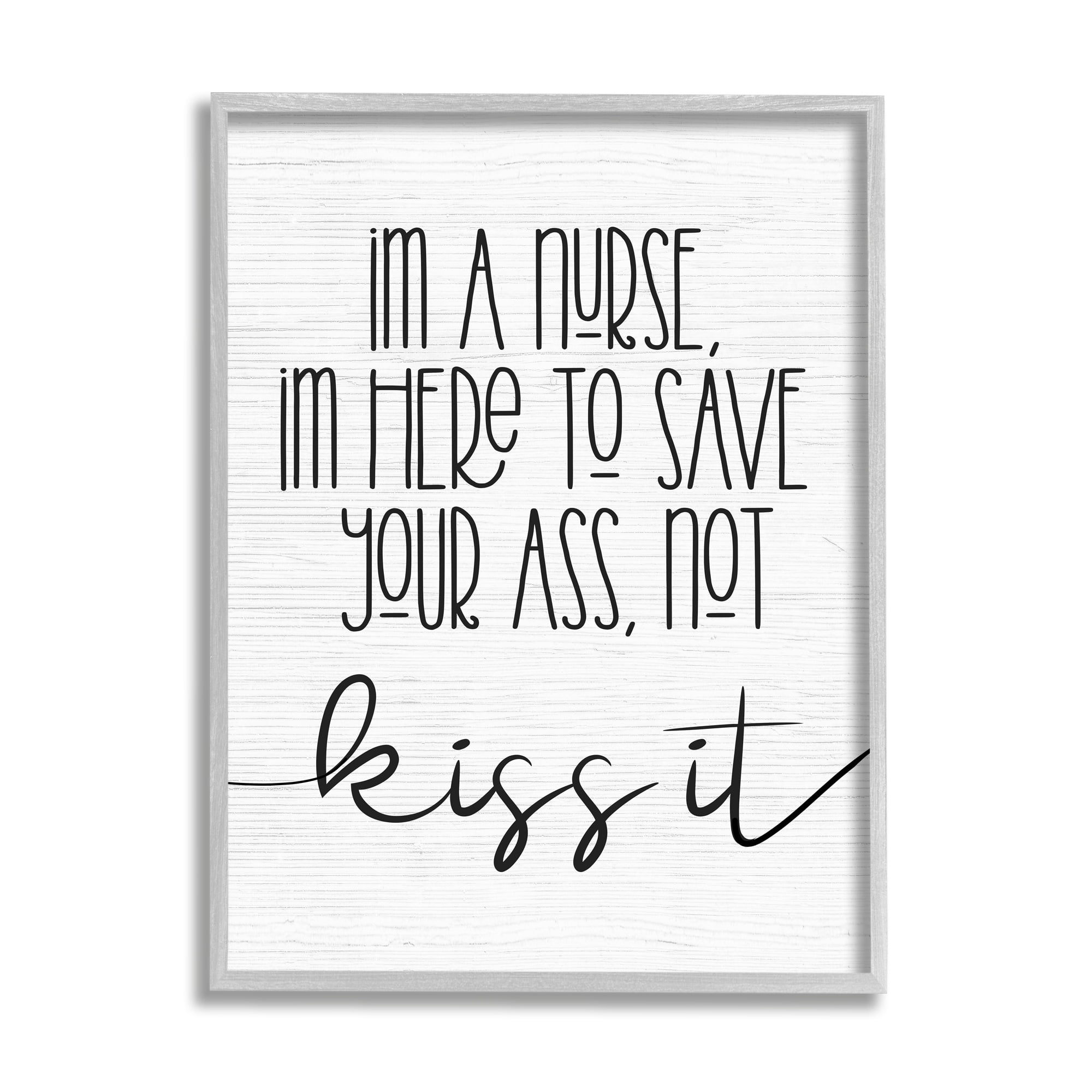 Stupell Industries Nurse Here to Save It Funny Sassy Phrase Graphic Art Gray Framed Art Print Wall Art, 11x14, by Daphne Polselli