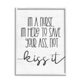 thumbnail image 1 of Stupell Industries Nurse Here to Save It Funny Sassy Phrase Graphic Art White Framed Art Print Wall Art, 24x30, by Daphne Polselli, 1 of 5