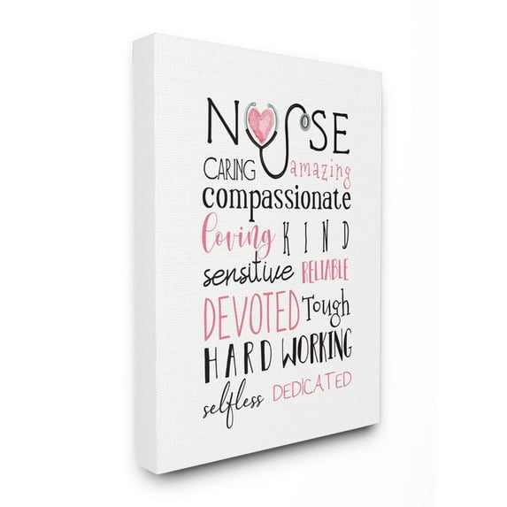 Stupell Industries Nurse Inspirational Description Healthcare Professional Gratitude Canvas Wall Art Design by Elizabeth Tyndall, 16" x 20"