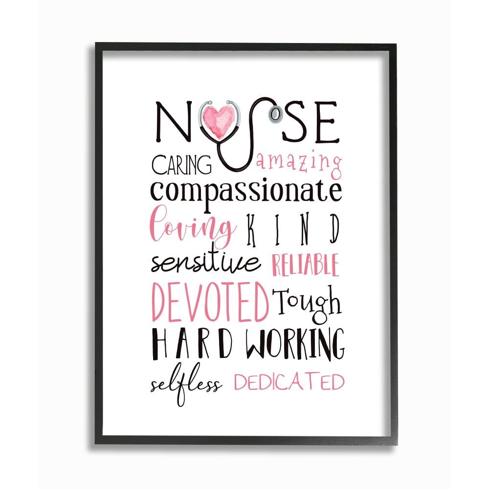 Stupell Industries Nurse Inspirational Description Healthcare Professional Gratitude Framed Wall Art Design by Elizabeth Tyndall