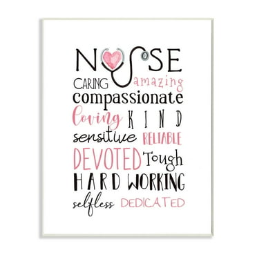 Stupell Industries Nurse Inspirational Description Healthcare Professional Gratitude Graphic Art Unframed Art Print Wall Art, 10x15, by Elizabeth Tyndall