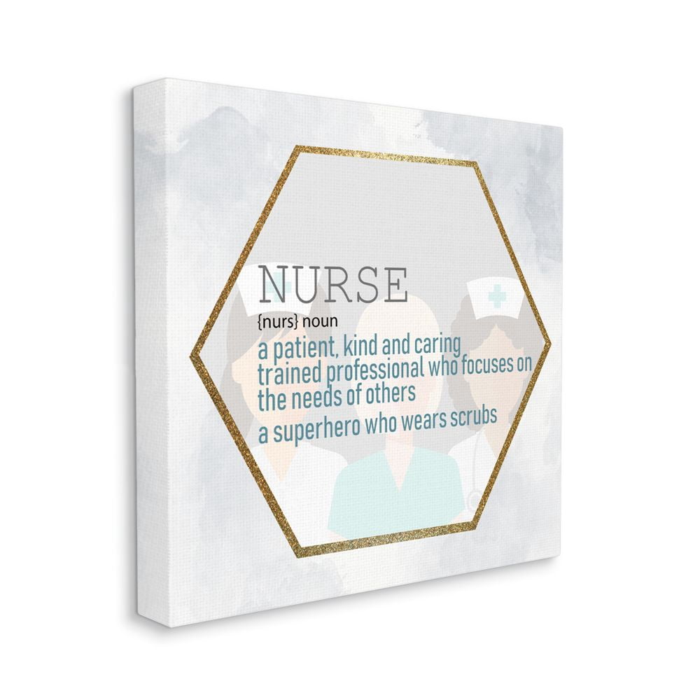 Stupell Industries Nurse Professional Definition Health Care Superhero Sentiment Canvas Wall Art Design by Kim Allen
