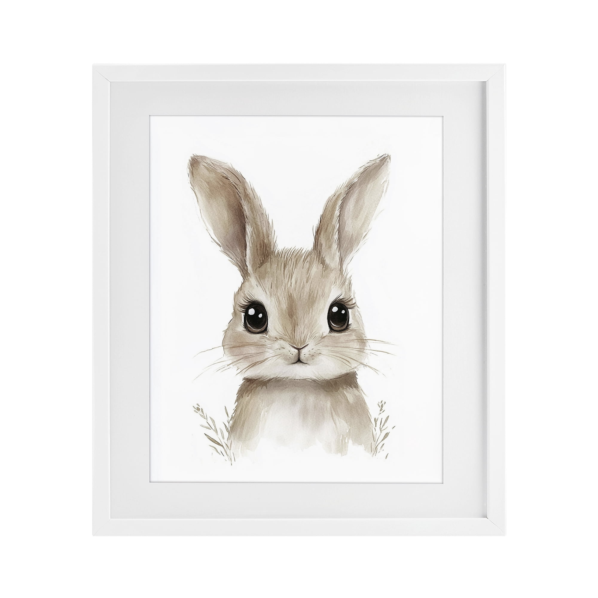 Stupell Industries Nursery Babies Bunny White Framed Print Under Glass, design by Ramona Murdock