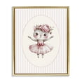 thumbnail image 1 of Stupell Industries Cottage Nursery Ballerina Cat Striped Gold Floating Frame Canvas Art, 25 x 31, by LSR Design Studio, 1 of 8