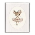 thumbnail image 1 of Stupell Industries Cottage Nursery Ballerina Deer Striped Gray Framed Giclee Art, 24 x 30, by LSR Design Studio, 1 of 8