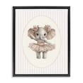 thumbnail image 1 of Stupell Industries Cottage Nursery Ballerina Elephant Striped Black Floating Frame Canvas Art, 17 x 21, by LSR Design Studio, 1 of 8