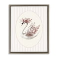 thumbnail image 1 of Stupell Industries Cottage Nursery Ballerina Swan Striped Brown Floating Frame Canvas Art, 25 x 31, by LSR Design Studio, 1 of 8