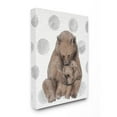 thumbnail image 1 of Stupell Industries Nursery Bear and Cub Illustration Neutral Polka Dots Canvas Wall Art Design by Daphne Polselli, 36" x 48", 1 of 4
