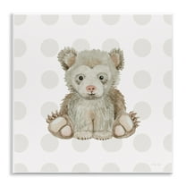 Stupell Industries Nursery Bear on Dots Animals Painting Unframed Art Print Wall Art, 12 x 12