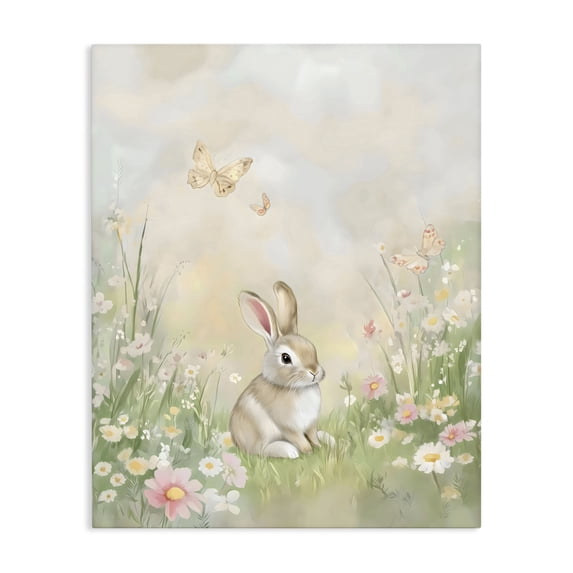Stupell Industries Cottage Nursery Bunny in Meadow Canvas Art, 36 x 48, by Arlington Prints