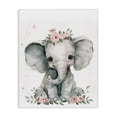 thumbnail image 1 of Stupell Industries Nursery Floral Elephant Animals Painting Wrapped Canvas Art Print Wall Art, 16 x 20, 1 of 8