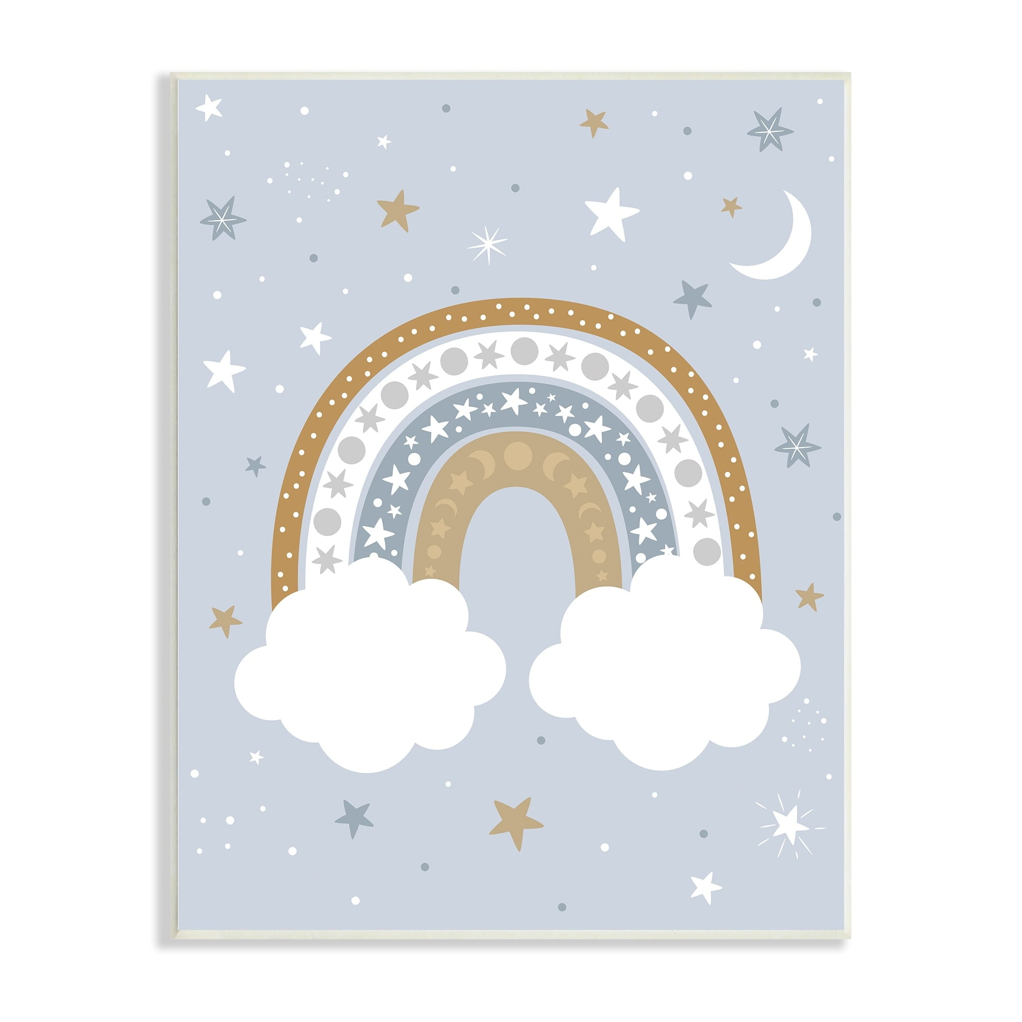 Stupell Industries Nursery Outer Space Symbol Rainbow Cloudy Starry Night,13 x 19, Design by Ilis Aviles