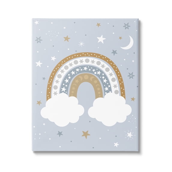 Stupell Industries Nursery Outer Space Symbol Rainbow Cloudy Starry Night,16 x 20, Design by Ilis Aviles