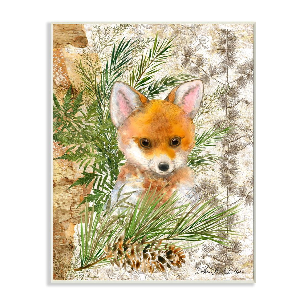 Stupell Industries Nursery Red Fox Forest Animal Children's Illustration Wall Plaque Design by Sherri Buck Baldwin