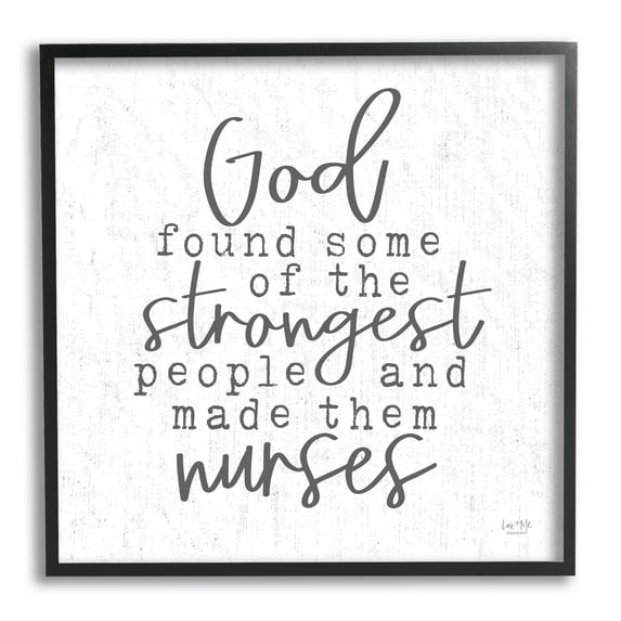 Stupell Industries Nurses Strongest People Phrase Religious Painting Black Framed Art Print Wall Art, 12 x 12