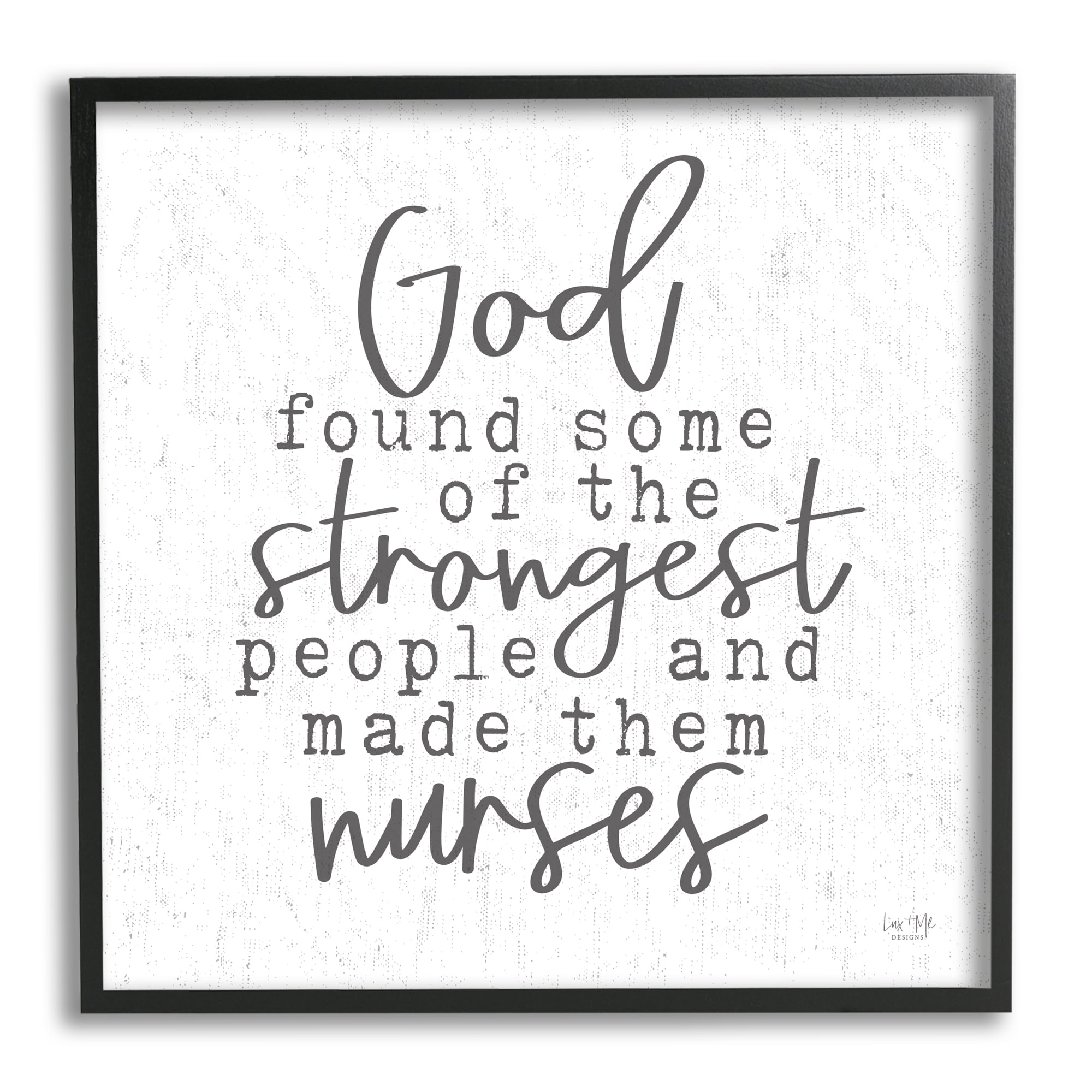 Stupell Industries Nurses Strongest People Phrase Religious Painting Black Framed Art Print Wall Art, 17 x 17