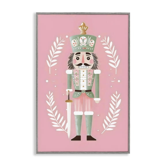 Nutcracker Suite in Pastel Pink Gray Framed Giclee Art, 20 x 30, Made In USA